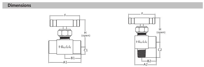 Hikelok Manufacturer PCTFE Stem High Pressure 316 Stainless Steel Needle Valve