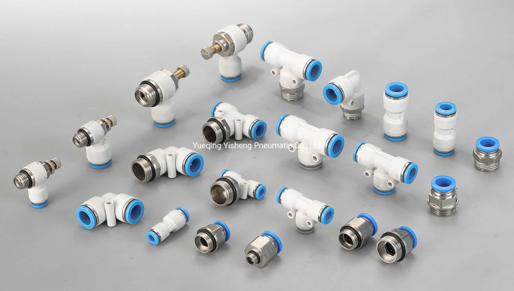 1/8&quot; 1/4&quot; 3/8&quot; 1/2&quot; Pneumatic Machine Cylinder Parts Accessories Push to Connect Connector Pneumatic Air Tube Fitting