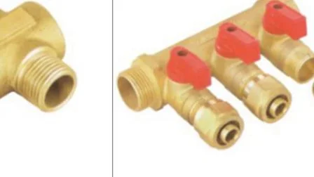 Hot Selling Brass Liner Manifold with Ball Valve Black Handle